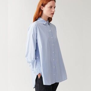 COS oversized stripe button down shirt size 2 new with tags